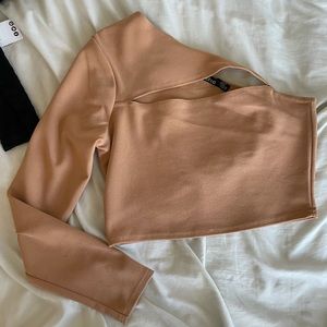 TAN BOOHOO TOP